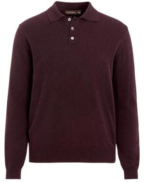 Oscar Jacobson Regular Fit Piqué-Strick Aus Wolle Und Kaschmir - Lila