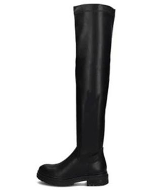 Omoda Trendy Hoge Laarzen Met Chunky Zool - Zwart