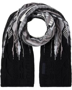 carlo colucci Multicoloured Knitted Winter Scarf - Black