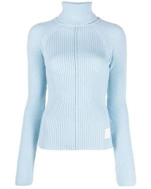 Marc Jacobs Blauer gerippter rollkragenpullover
