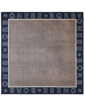 Borbonese Accessoires ,Blauw ,Op Logo Outline Foulard - Grijs