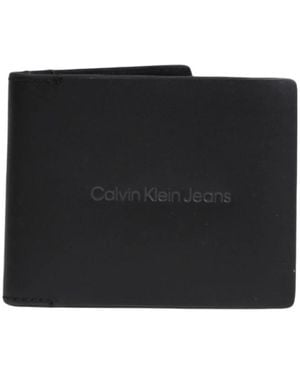 Calvin Klein Bedruckte Lederbrieftasche - Schwarz