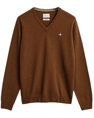 GANT V-Neck Knitwear - Brown