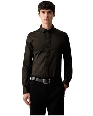 ARMANI EXCHANGE Overhemden ,Zwart ,Katoen Slim Fit Button-Up Shirt