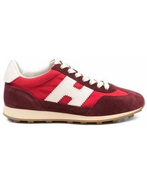 Hogan H727 Sneaker Aus Veloursleder Und Nylon - Rot