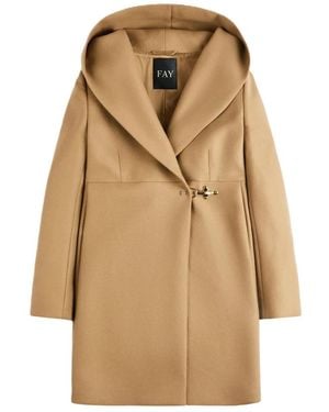 Fay Single-Breasted Coats - Neutro