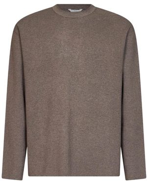 Hevò Rundhals-Strickpullover - Braun