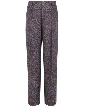 Etro Broeken ,Veelkleurig ,Straight Broeken - Grijs