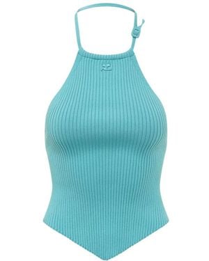 Courreges Sleeveless Tops - Blue