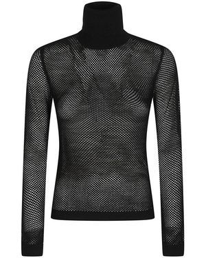 P.A.R.O.S.H. P.A.R.O..H. ,Truien & Vesten ,Zwart ,Lanet Turtle Neck Long Sleeve Sweater