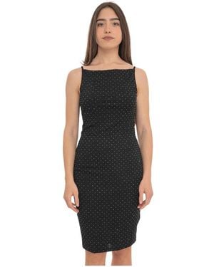 Guess Boat Neck Midi Kleid - Schwarz