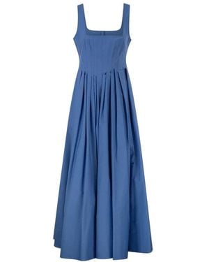 Sportmax Kleedjes ,Blauw ,Katoen Spxgiro Structured Midi Dress