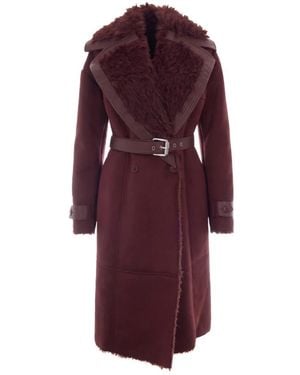 Patrizia Pepe Belted Coats - Red