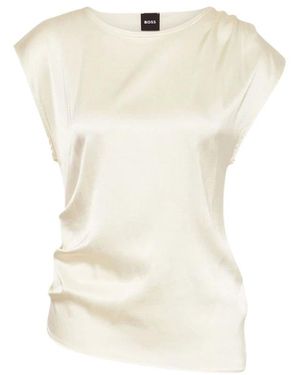 BOSS Overhemden ,Wit ,Etoga Blouse - Naturel