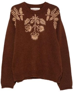 BAZISZT Round-Neck Knitwear - Marrón