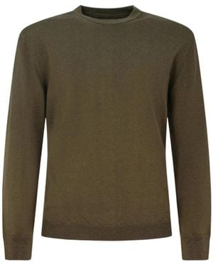 Woolrich Strickpullover Mit Rundhalsausschnitt, Stückgefärbt - Grün