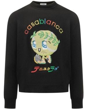 CASABLANCA Round-Neck Knitwear - Black