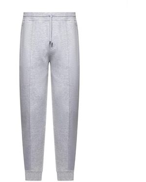 Brunello Cucinelli Broeken ,Grijs ,Katoen Grijze Elastische Broek Met Ritssluiting