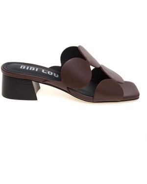 Bibi Lou Heeled Mules - Brown