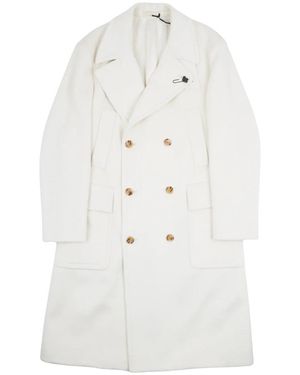 Lardini Double-Breasted Coats - White