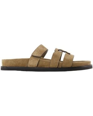 Tory Burch Schoenen ,Grijs ,Leer Ines Sport Slide - Bruin