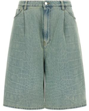 Nude Denim Shorts - Green