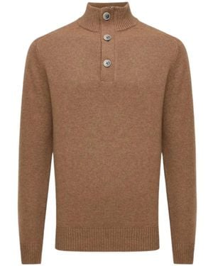 Gentiluomo Truien & Vesten ,Bruin ,Katoen Buttoned Turtle Zip