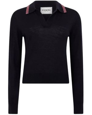 Iceberg Truien & Vesten ,Blauw ,Polo Shirt Sweater