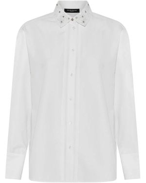 Bruuns Bazaar Weißes Hemd Mit Abgerundetem Saum