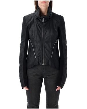 Rick Owens Leather Jackets - Black