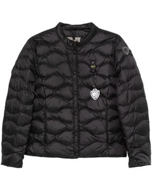 Blauer Winterjacken - Schwarz