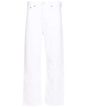 Agolde 1990S Stijve Katoenen Denim Cropped Jeans - Wit