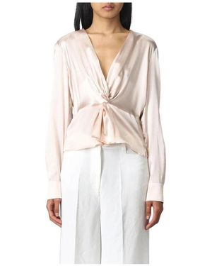 Pinko Stilvolle Knotfront Blouse - Weiß
