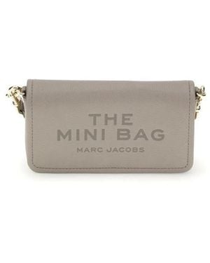 Marc Jacobs Strukturierte Leder Mini Schultertasche - Grau
