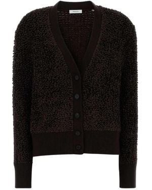 Ferragamo V-Hals Bouclé Vest - Zwart