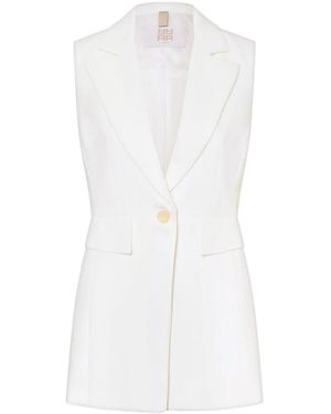 Riani Jassen ,Wit ,Leer Nauwsluitend Vest