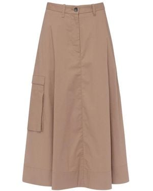 Nine:inthe:morning Midi Skirts - Brown
