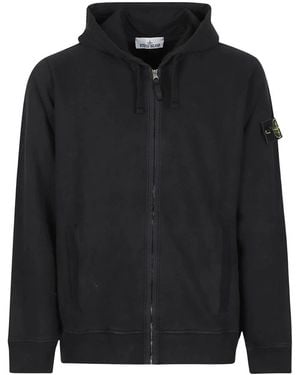 Stone Island Hooded Full-Zip Sweatshirt - Zwart