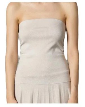 SMINFINITY Tops ,Grijs ,Fitted Bandeau Top - Naturel