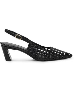 Stuart Weitzman Schoenen ,Zwart ,Leer Stassi Woven Slingback 50
