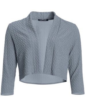 Swing Bolero Jacke Aus Jersey Cloque - Blauw