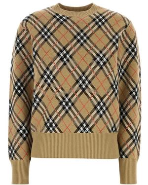 Burberry Argyle Pattern Rundhals-Pullover - Grün