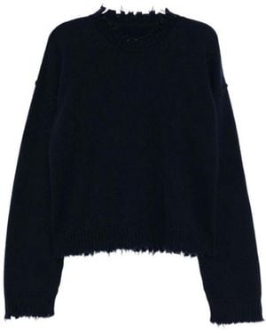 Uma Wang Truien & Vesten ,Blauw ,Kasjmier Rondgebreide Kleding