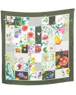 Gucci Geprinte Zijden Foulard - Groen