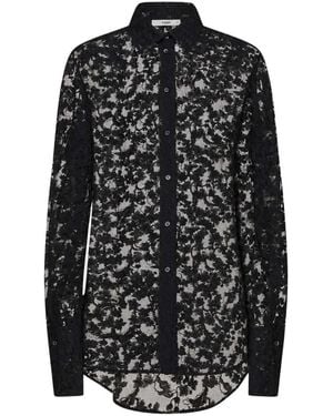 Fendi Peonia Kant Blouse - Zwart