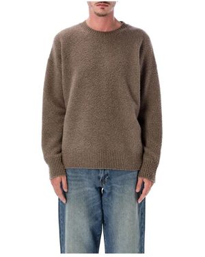 Roberto Collina Truien & Vesten ,Bruin ,Wol Crewneck Casentino