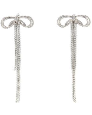 Self-Portrait Double Crystal Bow Earrings - Weiß