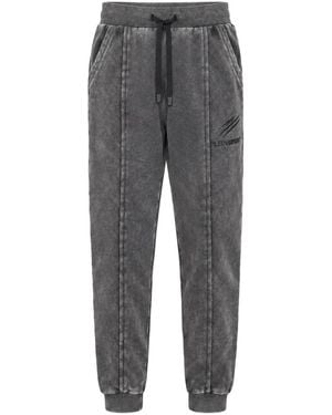 Philipp Plein Fitness ,Grijs ,Katoen Acid Wash Jogger Pants