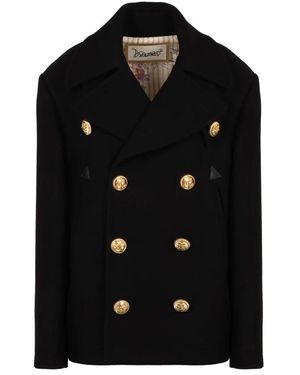 DSquared² Wool Blend Peacoat - Black