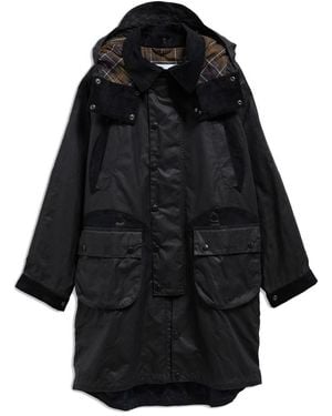 Barbour Langer Gewachster Parka - Schwarz